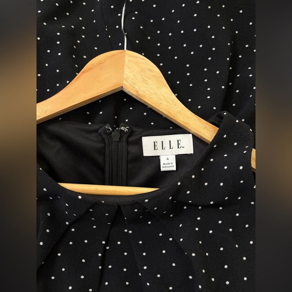 Elle Sleeveless Dress Black Polka Dot 4 Small - Picture 3 of 6
